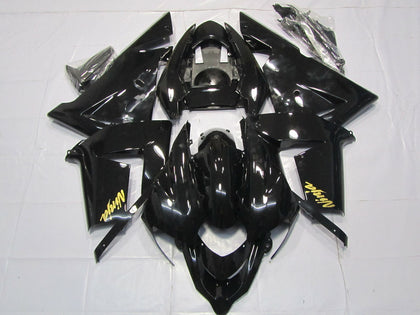 2004-2005 Kawasaki ZX-10R Glossy Black Gold Fairing Kit