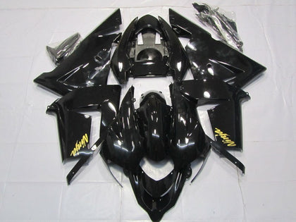 2004-2005 Kawasaki ZX-10R Glossy Black Gold Fairing Kit