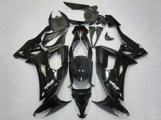 2008-2010 Glossy Black Matte Black White Decal Kawasaki ZX10R Fairing Kit