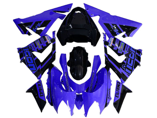2004-2005 Blue And Black Logo Kawasaki ZX10R Fairing Kit