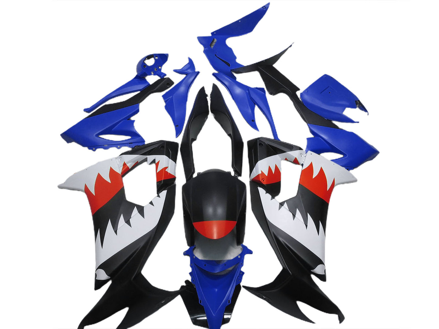 2008-2010 Blue Black White Red Shark Kawasaki ZX10R Fairing Kit