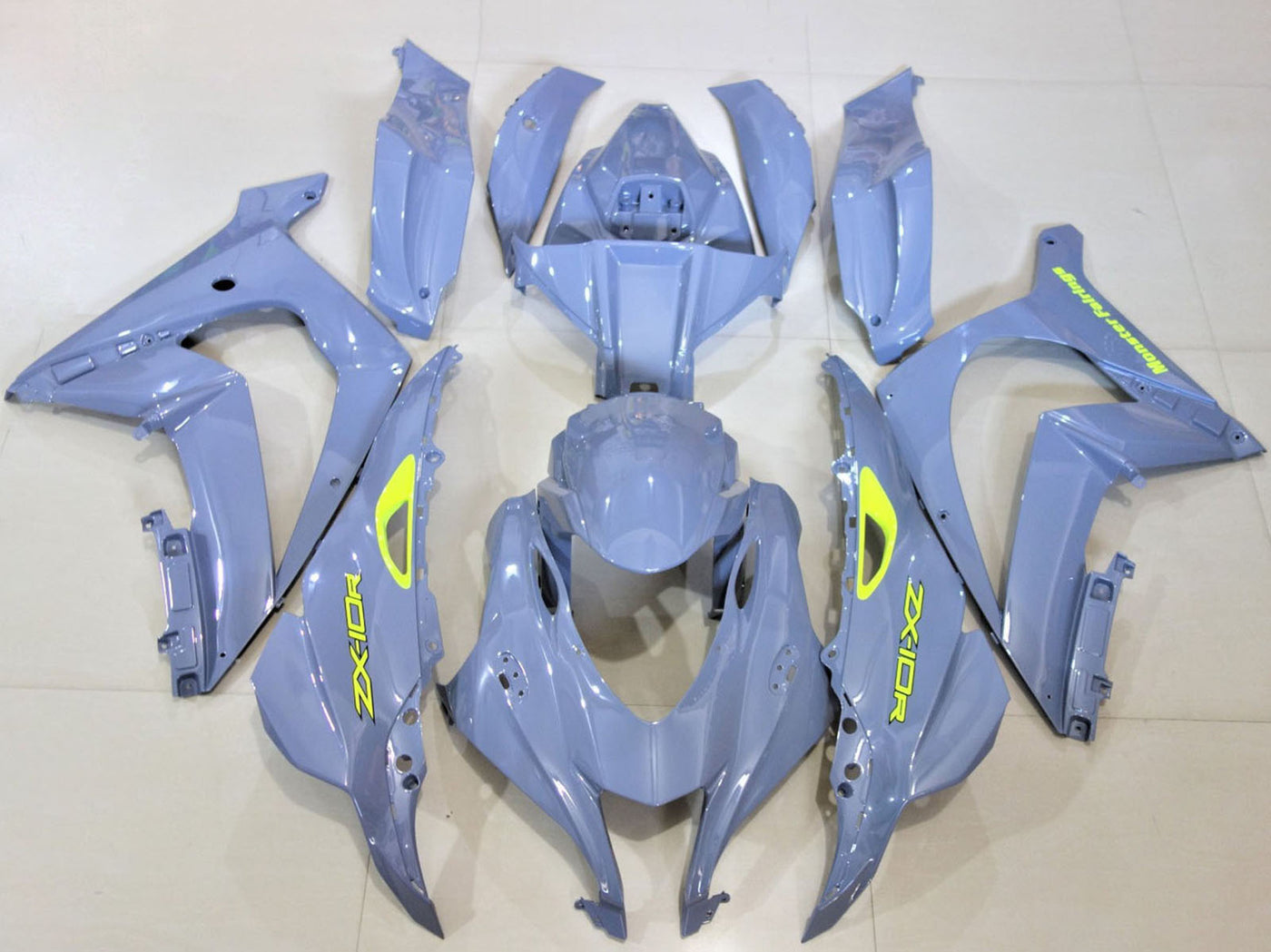 2016-2019 Light Blue Yellow Kawasaki ZX10R Fairing Kit