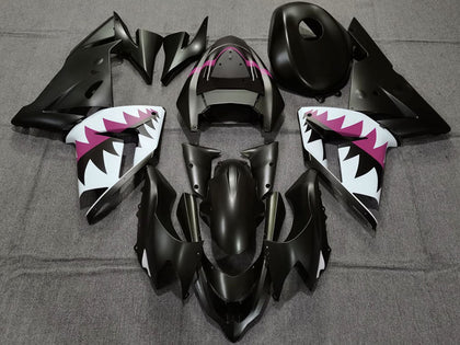2004-2005 Kawasaki ZX-10R Matte Black and Pink Shark Fairing Kit
