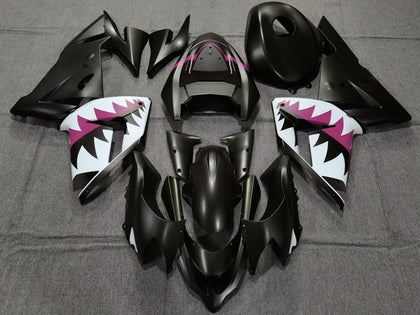 2004-2005 Kawasaki ZX-10R Matte Black and Pink Shark Fairing Kit