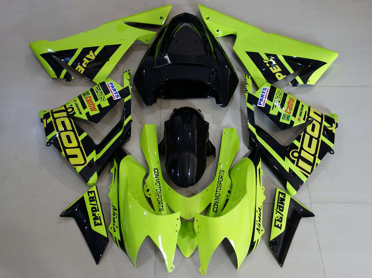 2004-2005 Custom High Viz Yellow Kawasaki ZX10R Fairing Kit