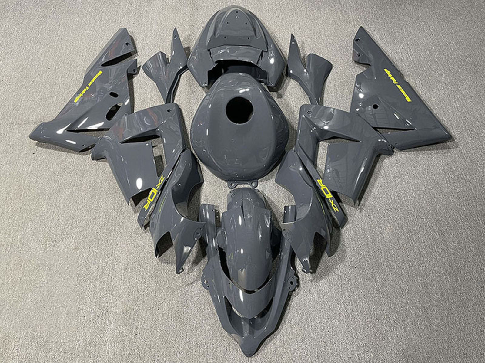2004-2005 Dark Grey With Logo Kawasaki ZX10R Fairing Kit