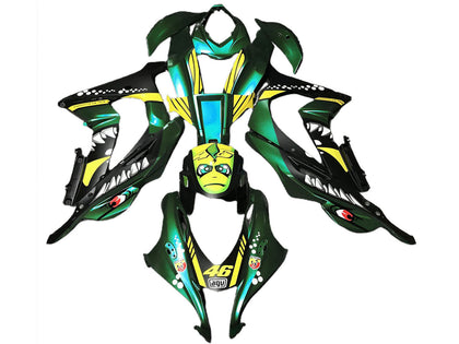 2016-2019 Kawasaki ZX-10R Forest Green Yellow Shark 46 Fairing Kit