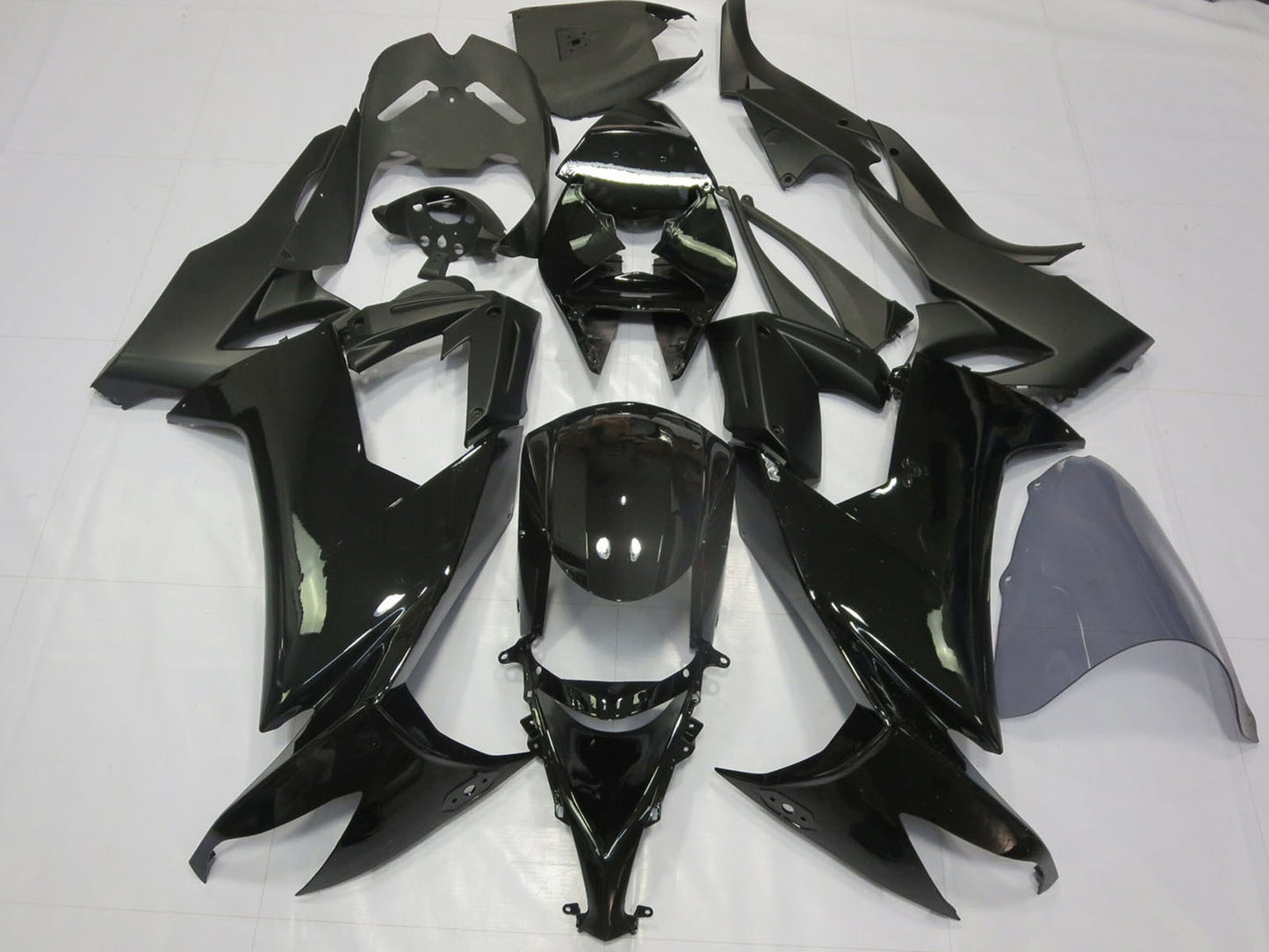 2008-2010 Glossy Black Matte Black Kawasaki ZX10R Fairing Kit