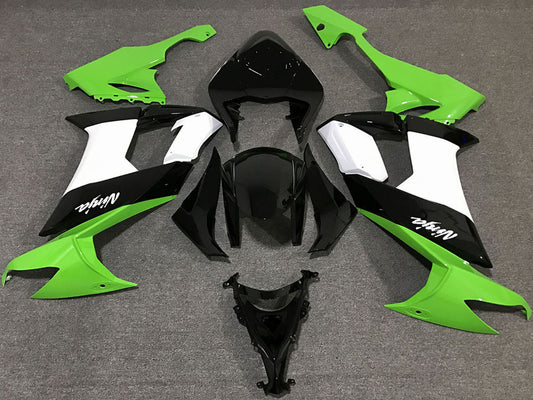 2008-2010 Green White Black Kawasaki ZX10R Fairing Kit