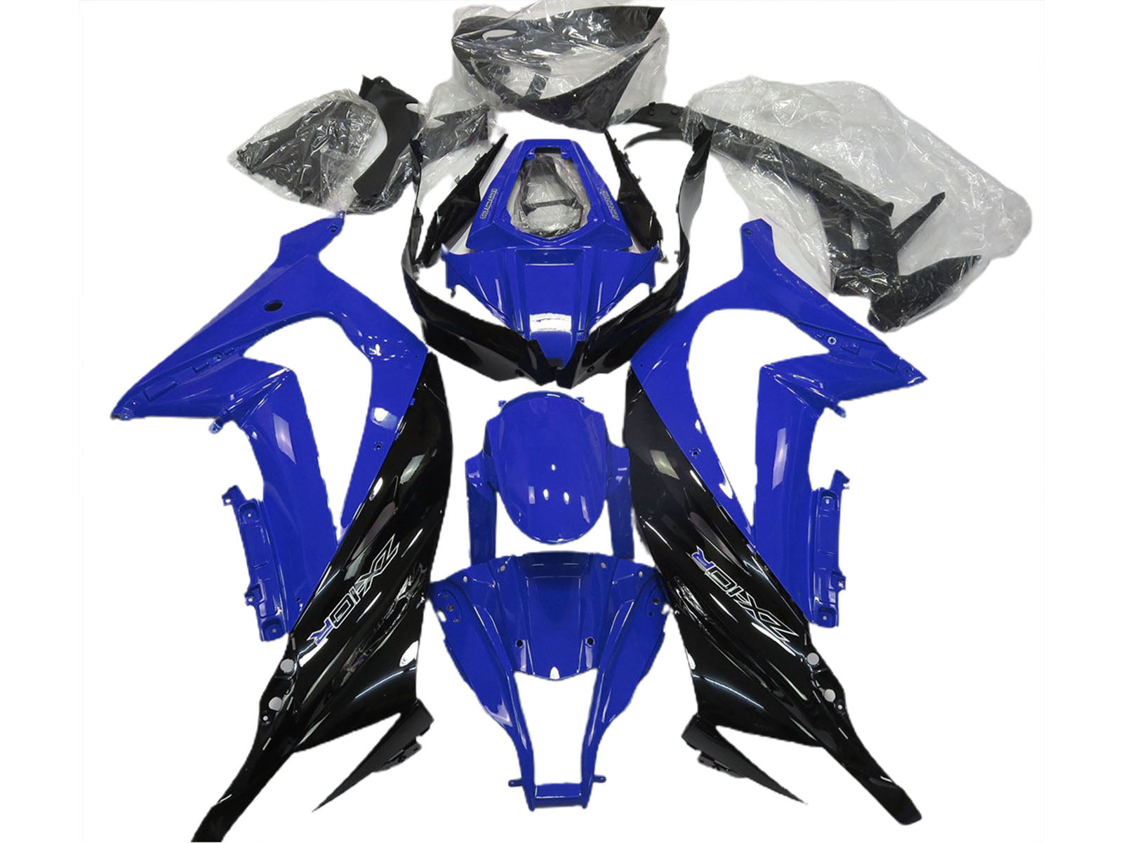 2011-2015 Blue Glossy Black Kawasaki ZX10R Fairing Kit