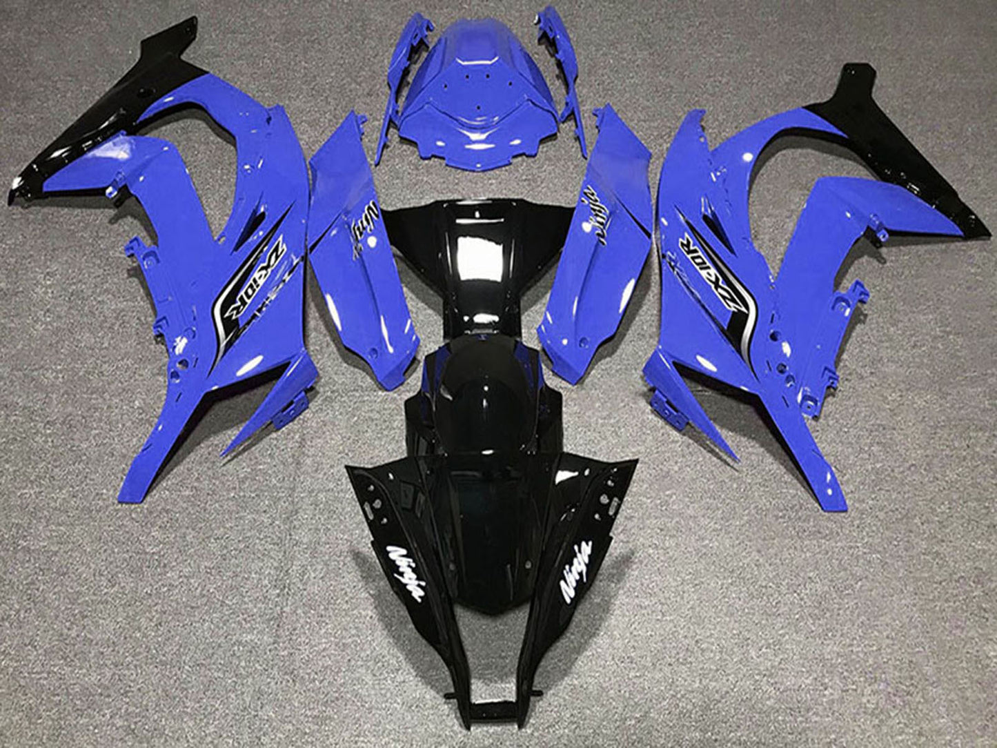 2011-2015 Blue Glossy Black Kawasaki ZX10R Fairing Kit