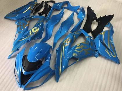 2016-2019 Kawasaki ZX-10R Blue Gold Fairing Kit
