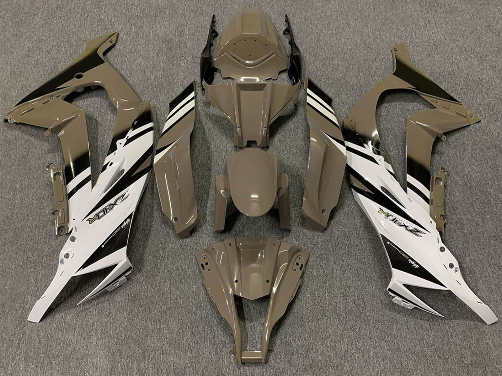 2011-2015 Brown White Black Kawasaki ZX10R Fairing Kit