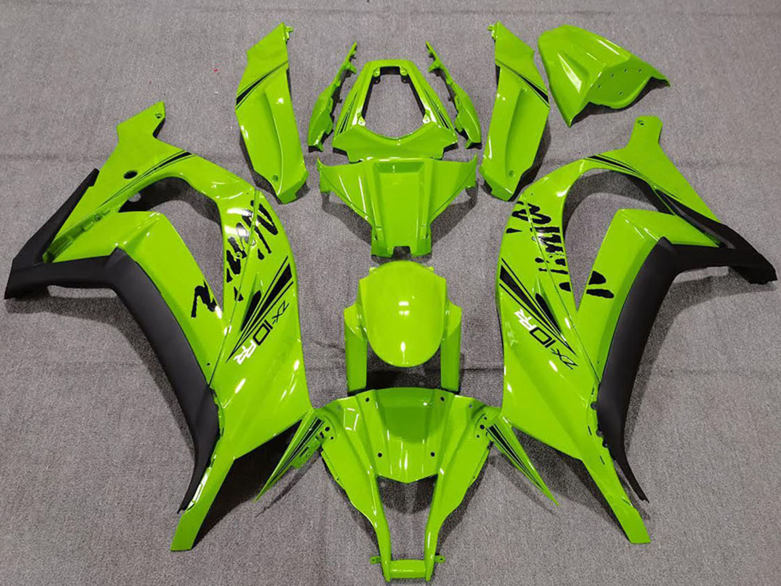 2011-2015 Green Matte Black Kawasaki ZX10R Fairing Kit