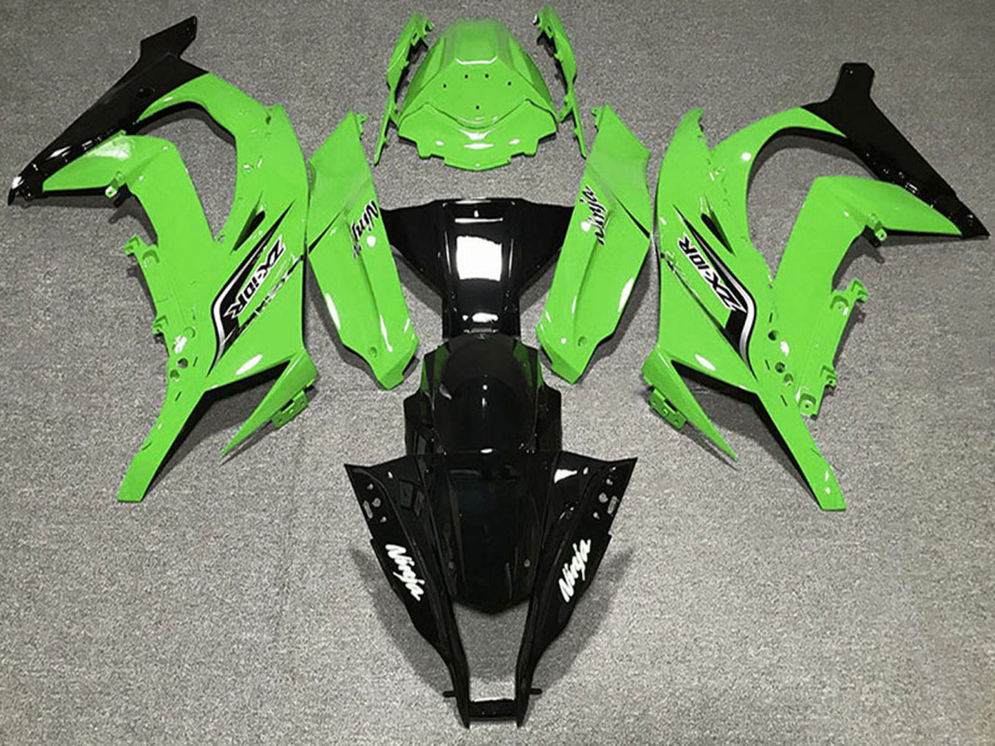2011-2015 Green Glossy Black Kawasaki ZX10R Fairing Kit