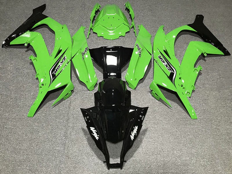 Purchase 2011-2015 Green Glossy Black Kawasaki ZX10R Motorcycle Fairings UK