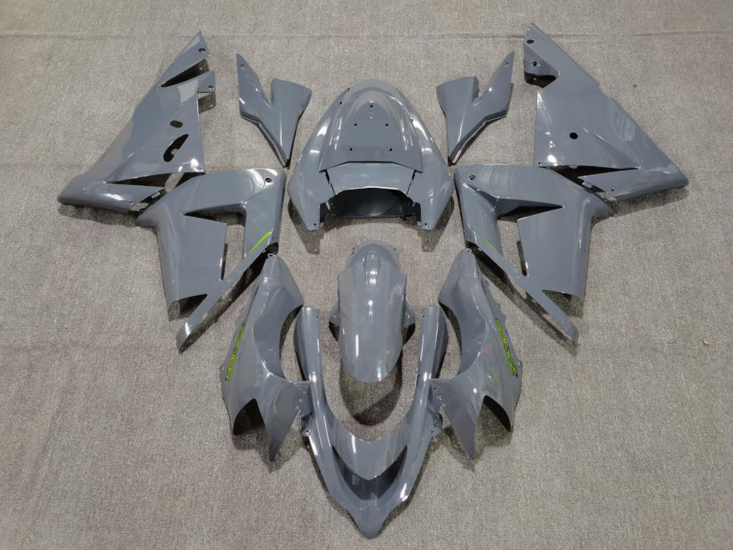 2004-2005 Glossy Grey Green Kawasaki ZX10R Fairing Kit