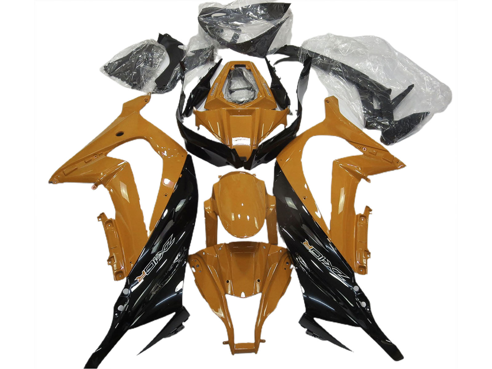 2011-2015 Dark Orange Glossy Black Kawasaki ZX10R Fairing Kit