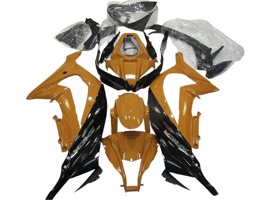 2011-2015 Dark Orange Glossy Black Kawasaki ZX10R Fairing Kit