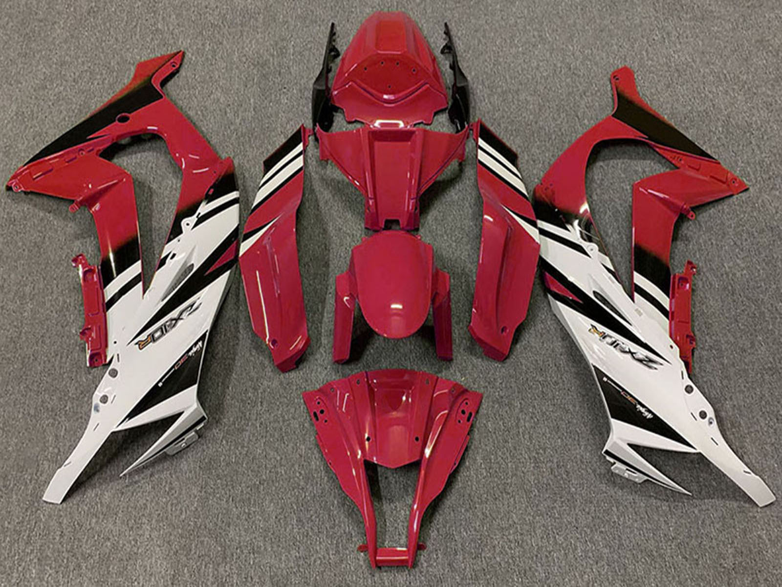 2011-2015 Maroon Red White Black Kawasaki ZX10R Fairing Kit