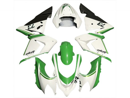 2004-2005 Kawasaki ZX-10R Glossy White Green Fairing Kit