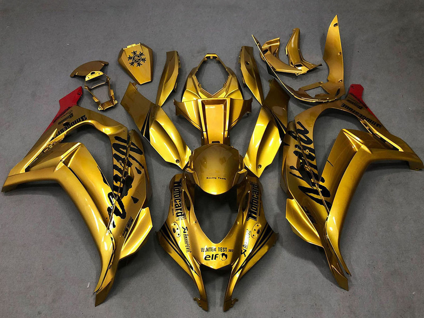 2016-2019 Gold Black Red Kawasaki ZX10R Fairing Kit
