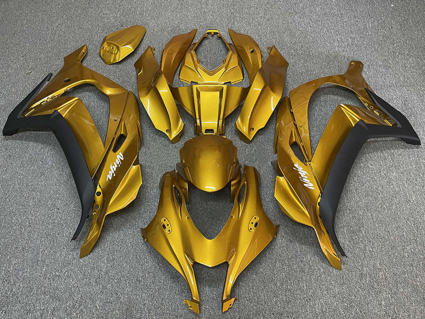 2016-2019 Gold Black White Ninja Kawasaki ZX10R Fairing Kit