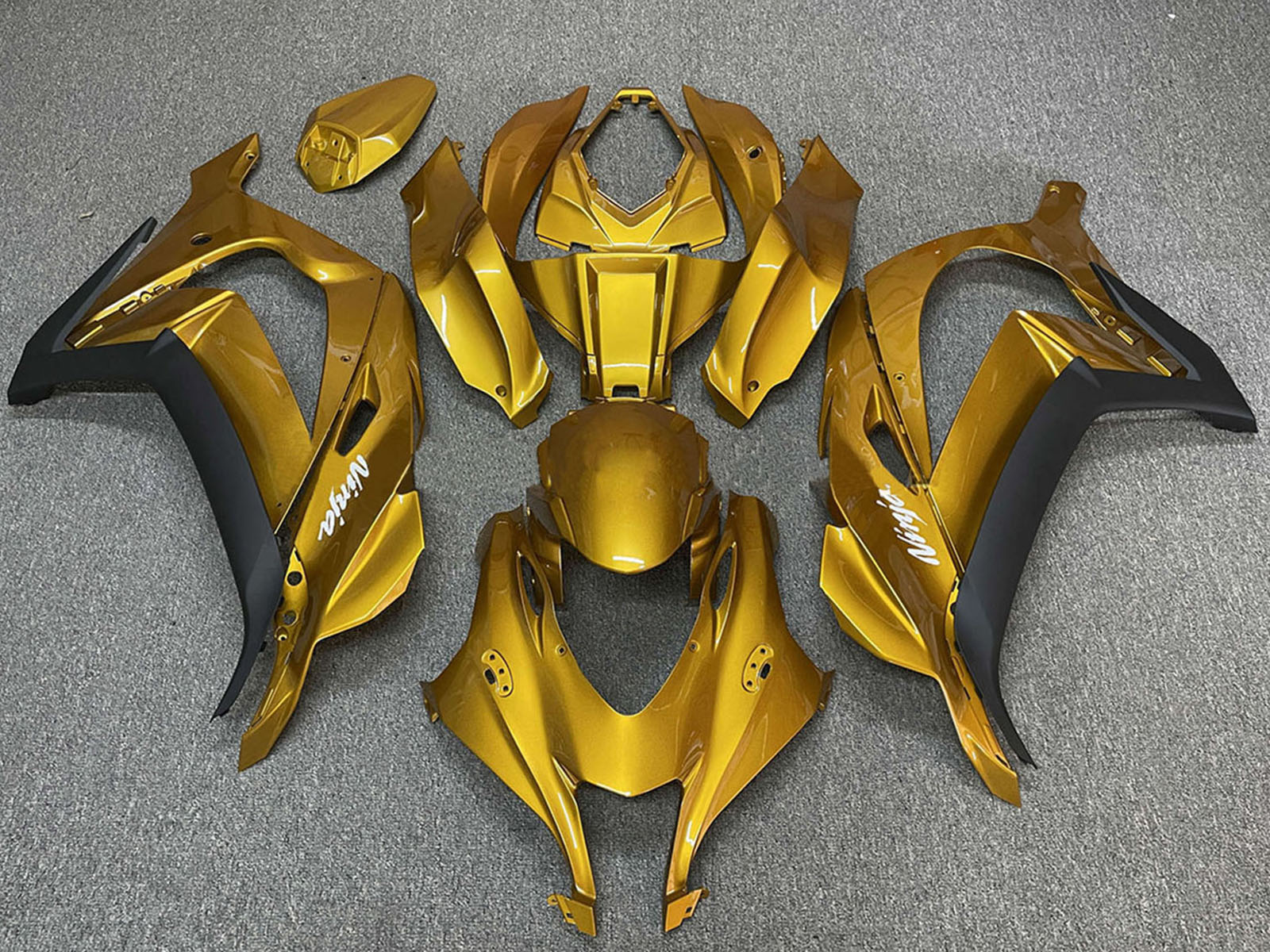 2016-2019 Gold Black White Ninja Kawasaki ZX10R Fairing Kit