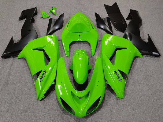 2006-2007 Green Matte Black Kawasaki ZX10R Fairing Kit