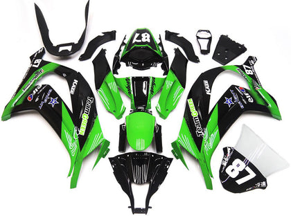 2016-2019 Kawasaki ZX-10R Green Glossy Black Team Green Star 87 Fairing Kit