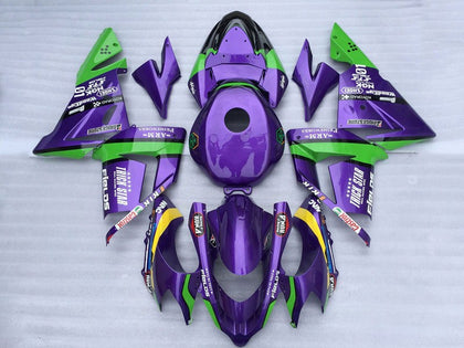 2004-2005 Kawasaki ZX-10R Green Purple Trick Star Fairing Kit