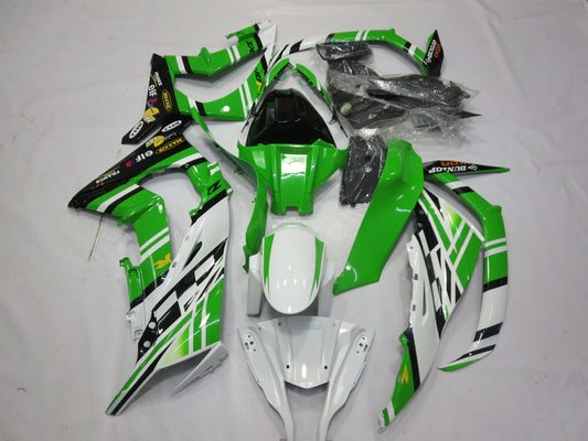 2011-2015 White Green Yellow Black Maxxis Dunlop Kawasaki ZX10R Fairing Kit