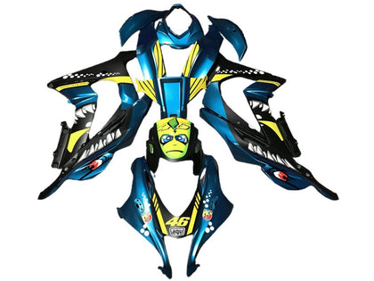 2016-2019 Kawasaki ZX-10R Light Blue Yellow Shark Fairing Kit
