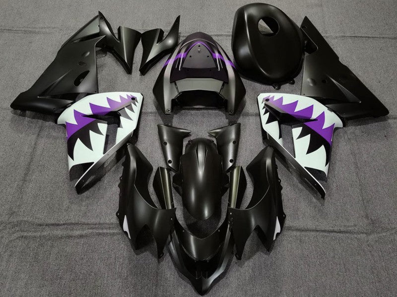 Purchase 2004-2005 Matte Black and Purple Shark Kawasaki ZX10R Motorcycle Fairings UK
