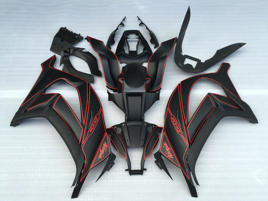 2011-2015 Matte Black Red Kawasaki ZX10R Fairing Kit