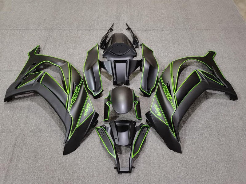 Purchase 2011-2015 Matte Black Green Lining Kawasaki ZX10R Motorcycle Fairings UK