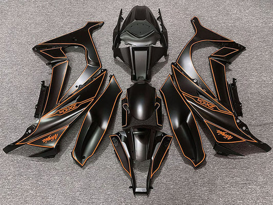 2011-2015 Matte Black Orange Lining Kawasaki ZX10R Fairing Kit