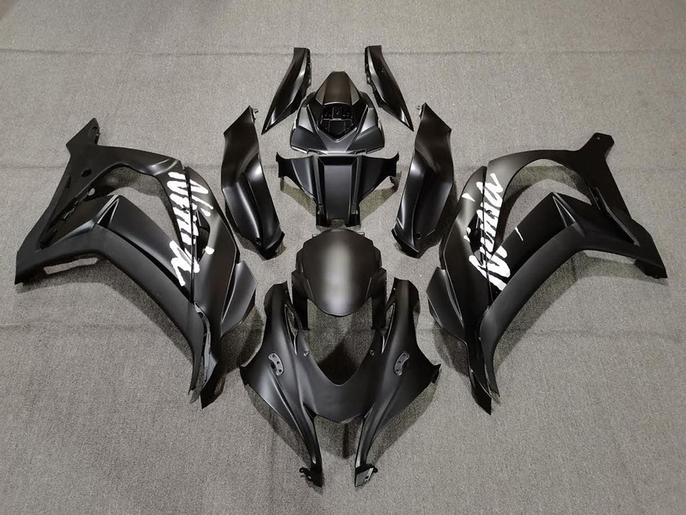 2016-2019 Matte Black White Ninja Kawasaki ZX10R Fairing Kit