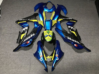 2016-2019 Kawasaki ZX-10R Metallic Blue Yellow Shark 46 Fairing Kit
