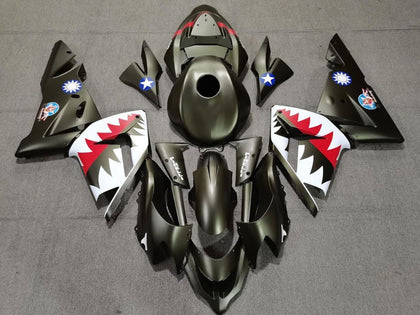 2004-2005 Kawasaki ZX-10R Military Green Shark Fairing Kit