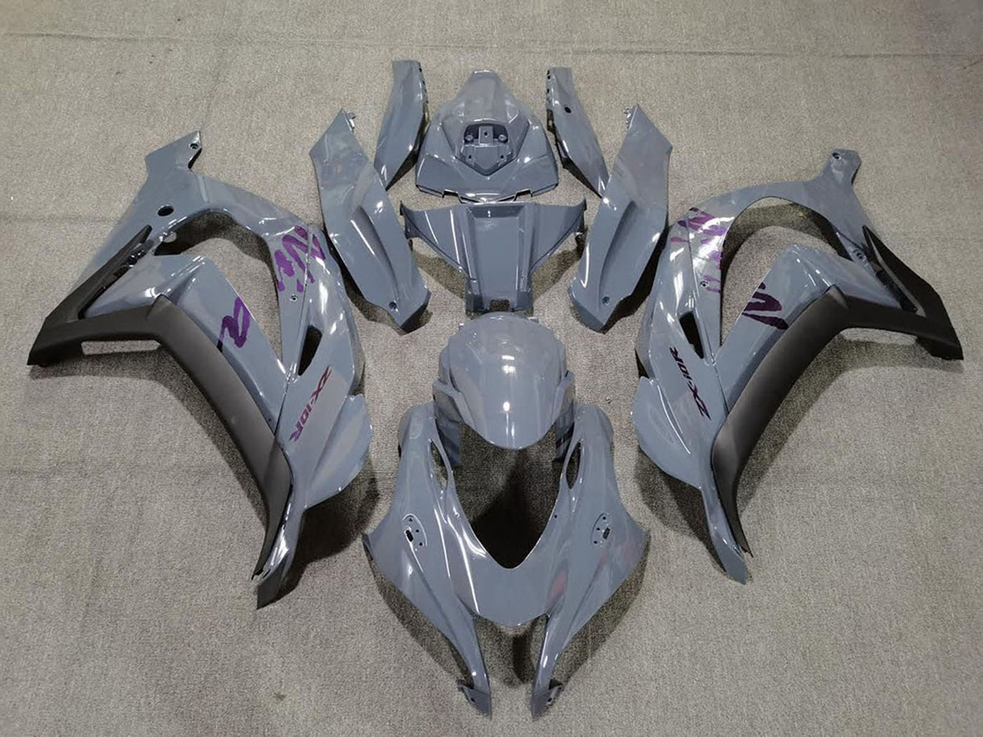 2016-2019 Nardo Grey Purple Kawasaki ZX10R Fairing Kit