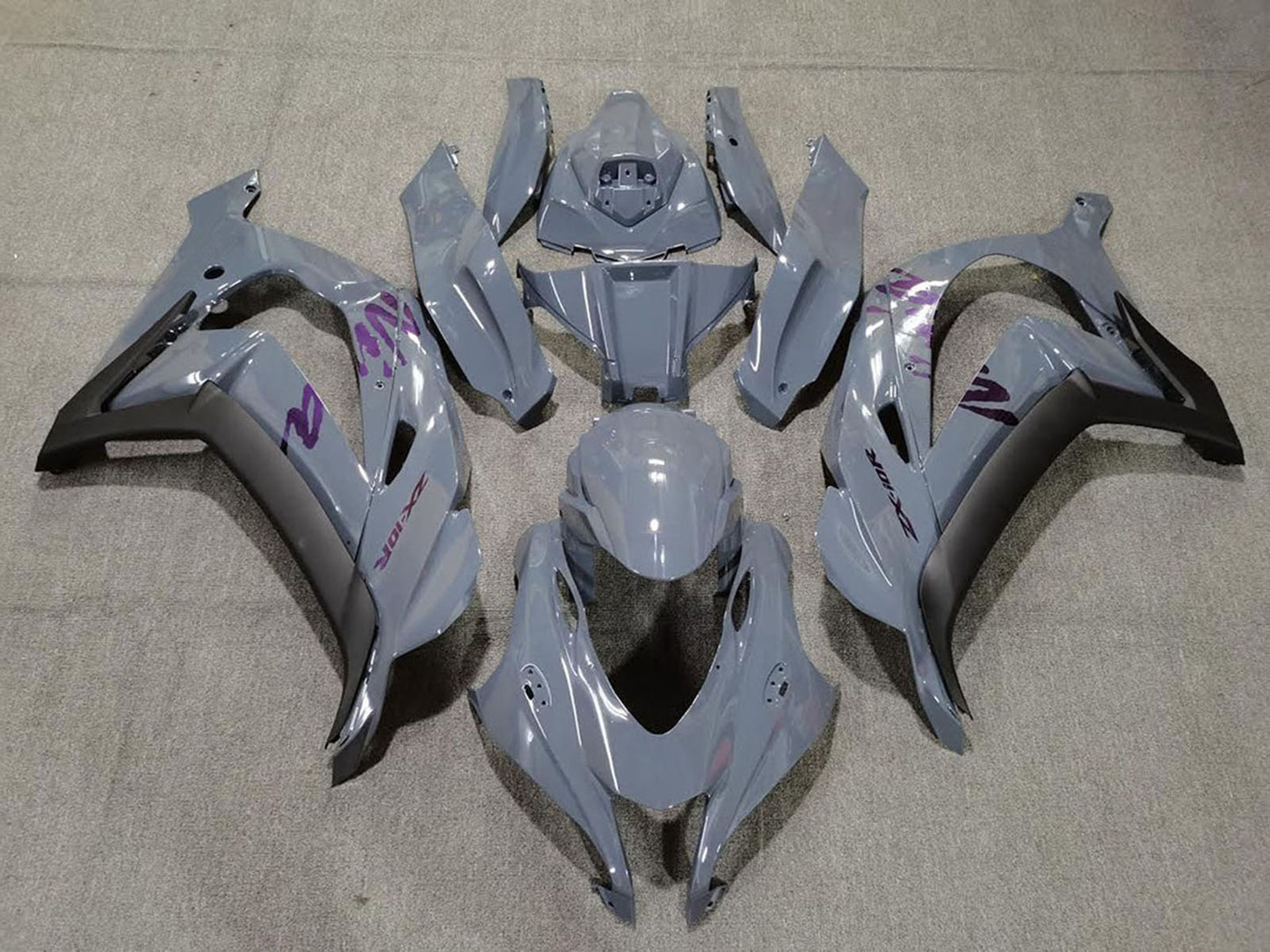 2016-2019 Nardo Grey Purple Kawasaki ZX10R Fairing Kit