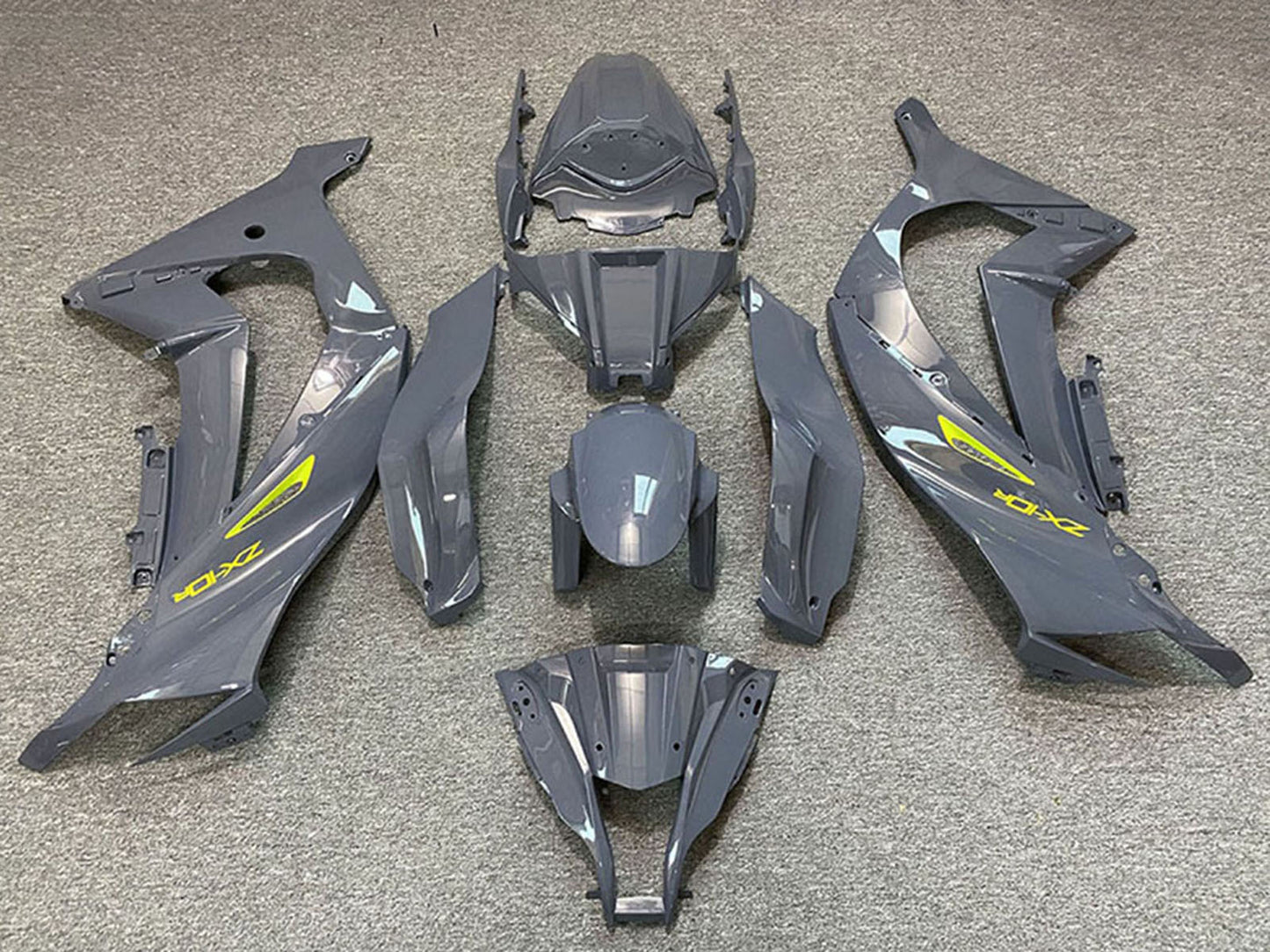 2011-2015 Nardo Grey Yellow Kawasaki ZX10R Fairing Kit