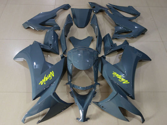 2008-2010 Dark Nardo Grey High Viz Yellow Kawasaki ZX10R Fairing Kit