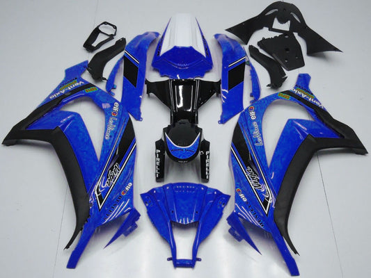 2011-2015 White Blue Glossy Black Oem Style Kawasaki ZX10R Fairing Kit