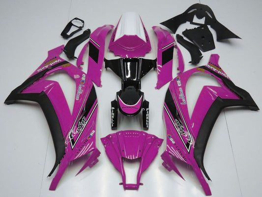 2011-2015 White Pink Glossy Black Oem Style Kawasaki ZX10R Fairing Kit