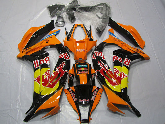 2011-2015 Orange Yellow Glossy Black Red Bull Kawasaki ZX10R Fairing Kit