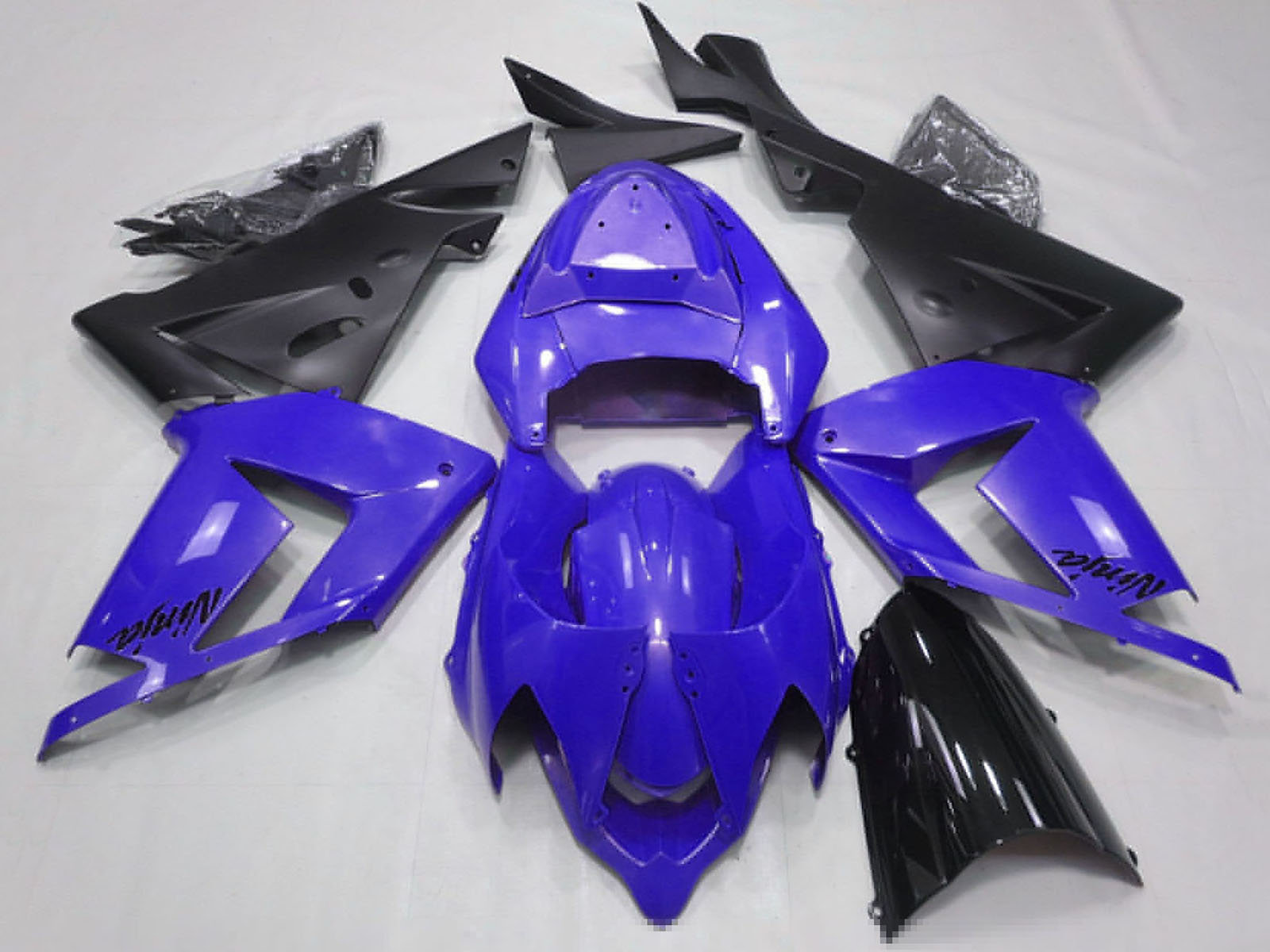 2004-2005 Pearl Blue Black Kawasaki ZX10R Fairing Kit