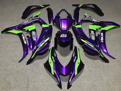 2016-2019 Kawasaki ZX-10R Purple Green White Trick Star Eva Racing Fairing Kit
