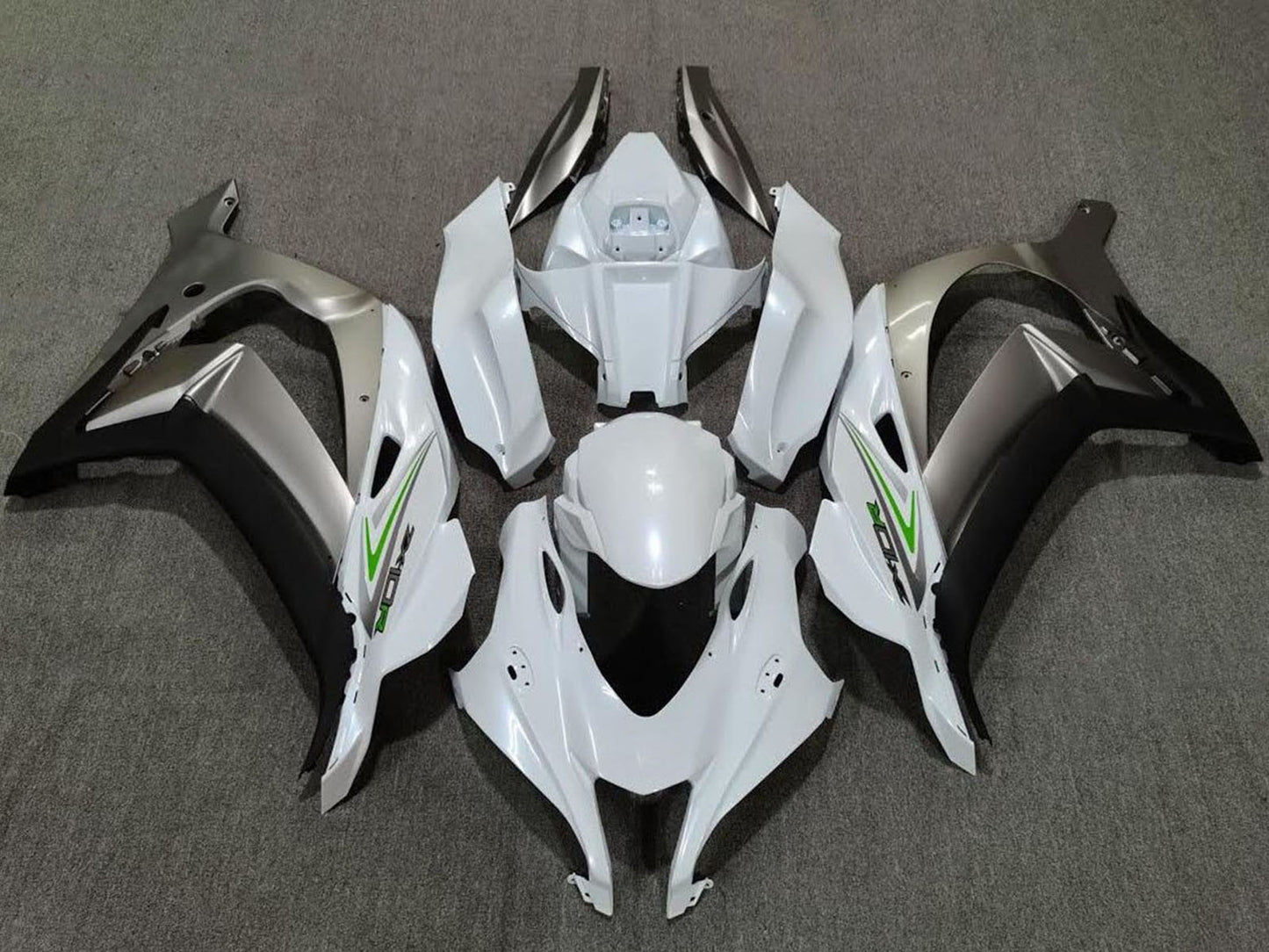 2016-2019 Pearl White Silver Kawasaki ZX10R Fairing Kit